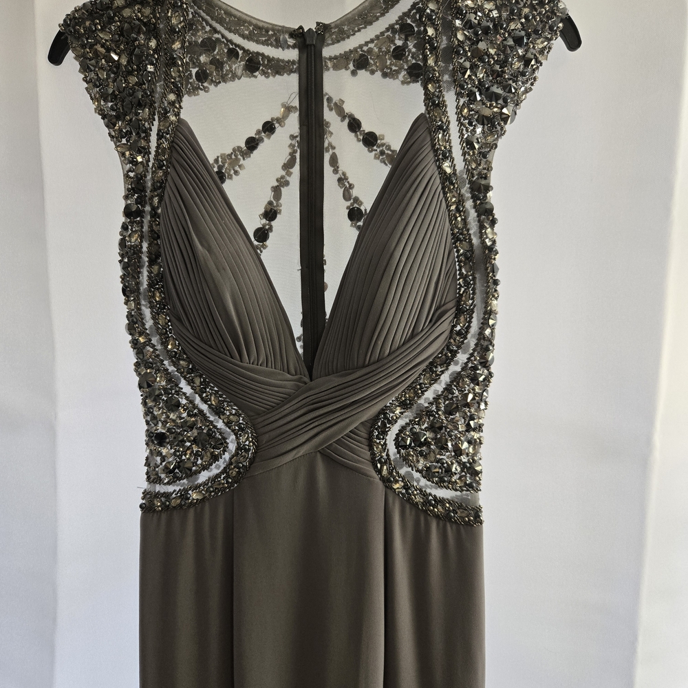 Milano Backless Gray Embellished Dress